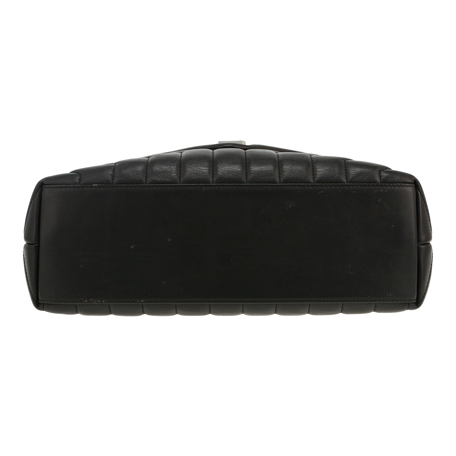 Sac bandoulière Saint Laurent  Loulou moyen modèle  en cuir matelassé chevrons noir - Detail D1