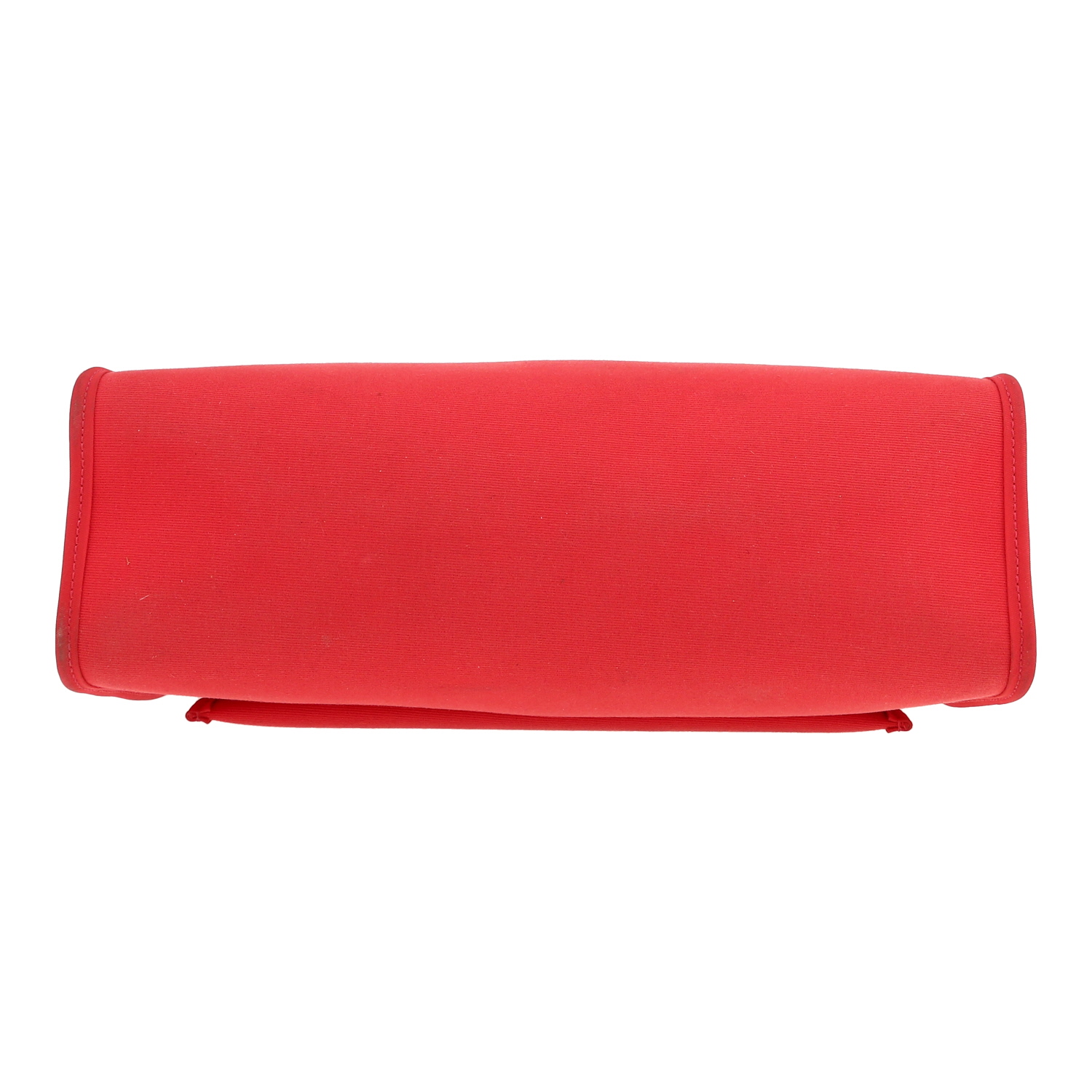 Hermès  Herbag handbag  in red canvas  and brown leather - Detail D1