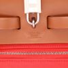 Borsa Hermès  Herbag in tela rossa e pelle marrone - Detail D2 thumbnail