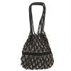 Dior   handbag  in navy blue and beige monogram canvas Oblique  and black leather - Detail D4 thumbnail
