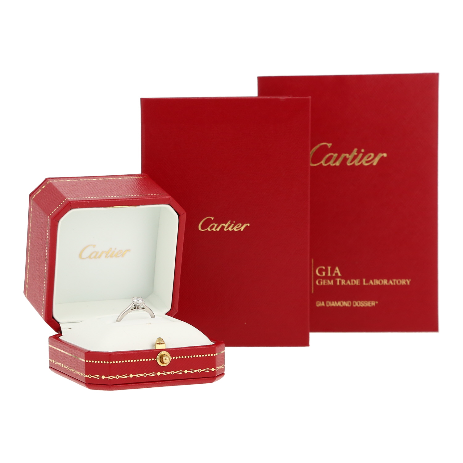 Bague solitaire Cartier 1895 en platine et diamant - Detail D2