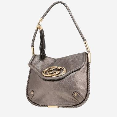 Sac porté épaule ou main Gucci  Britt en cuir monogram argenté