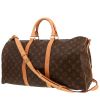 Bolsa de viaje Louis Vuitton  Keepall 50 en lona Monogram marrón y cuero natural - 00pp thumbnail