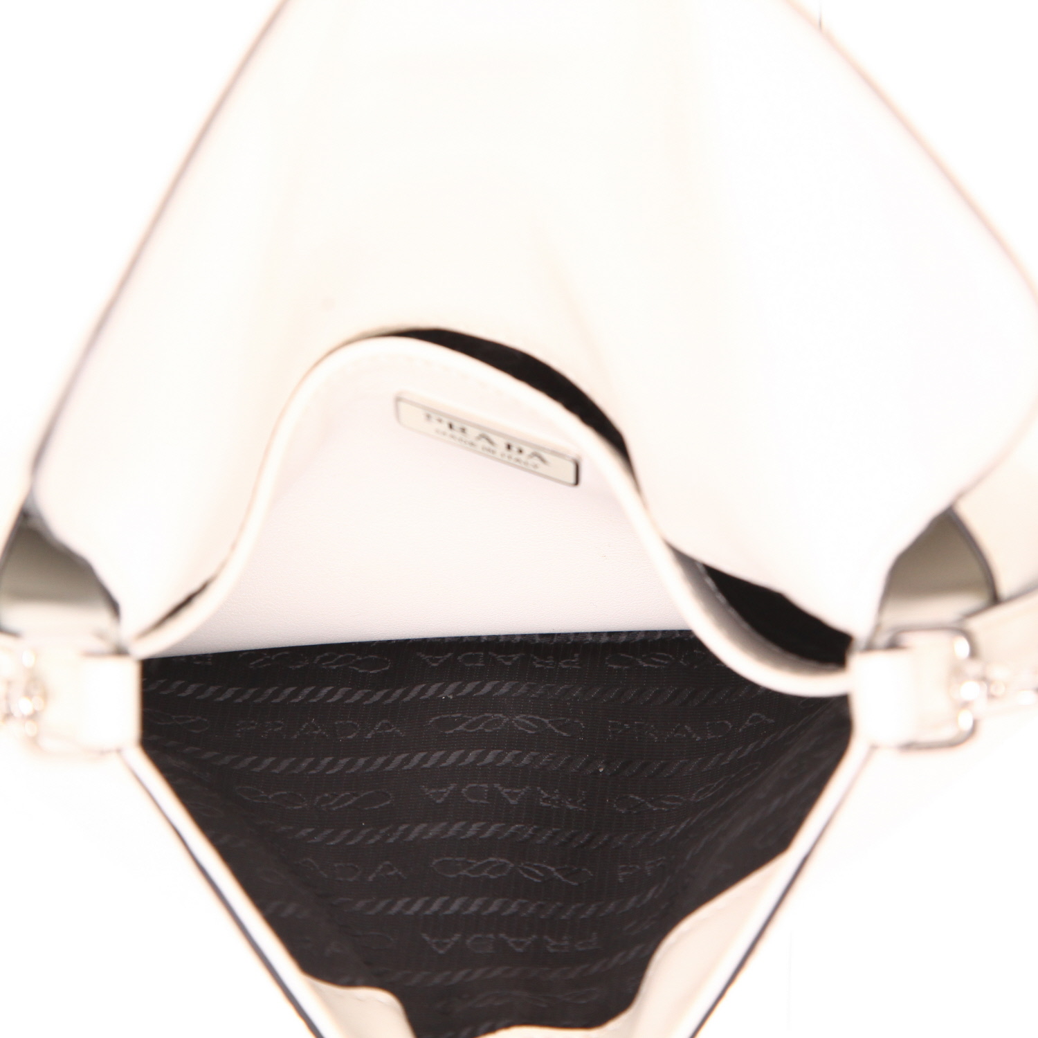 Prada  Cleo handbag  in white leather - Detail D3