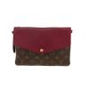 Borsa a tracolla Louis Vuitton  Aurore in tela monogram marrone e pelle bordeaux - 360 thumbnail