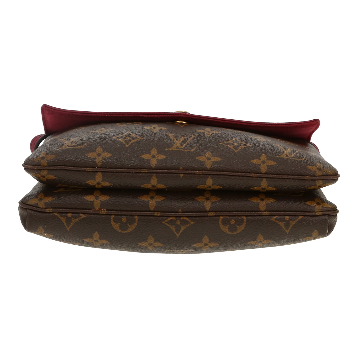 Bolso bandolera Louis Vuitton  Aurore en lona Monogram marrón y cuero color burdeos - Detail D1