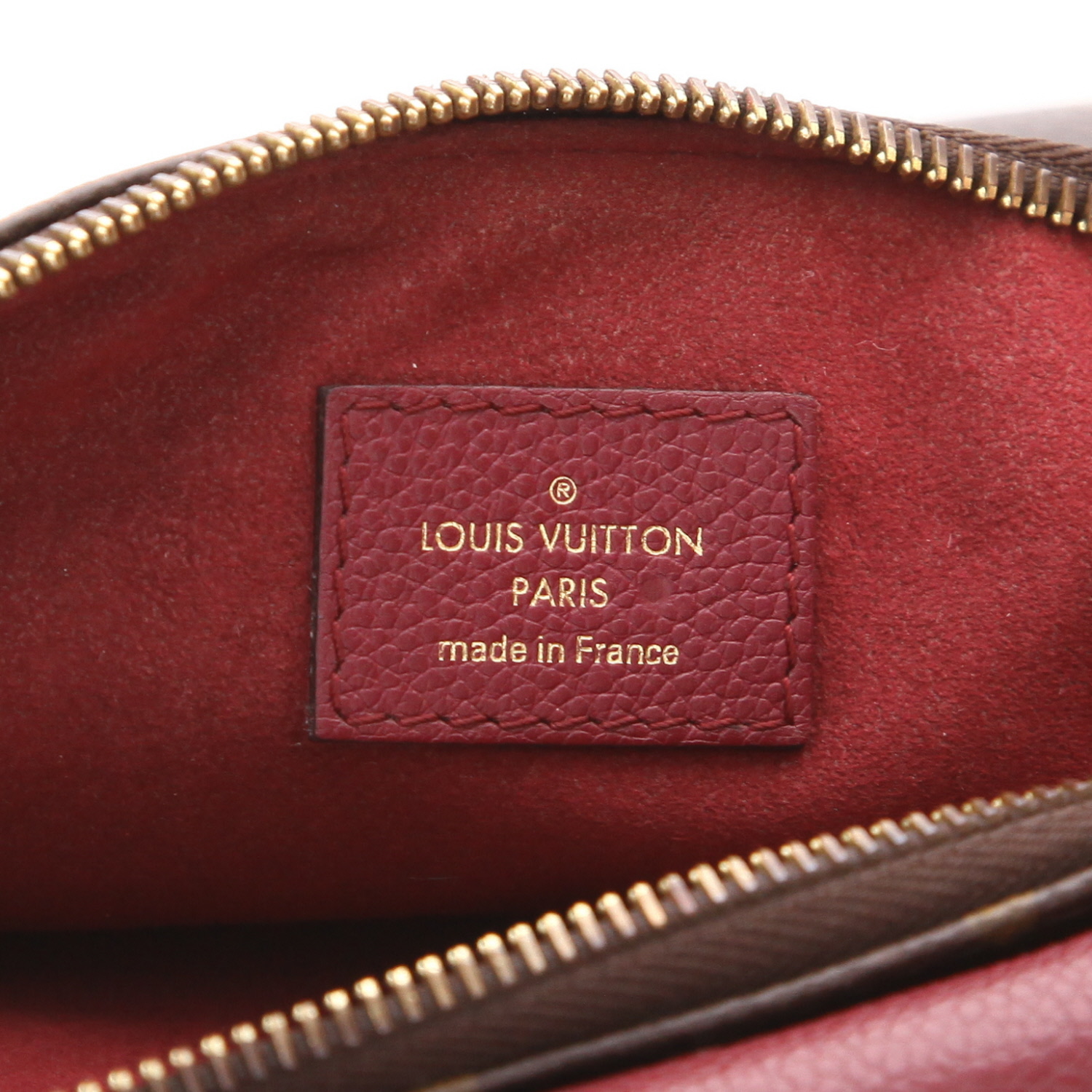 Sac bandoulière Louis Vuitton  Aurore en toile monogram marron et cuir bordeaux - Detail D2