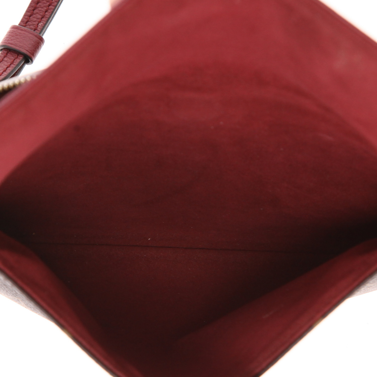 Borsa a tracolla Louis Vuitton  Aurore in tela monogram marrone e pelle bordeaux - Detail D3