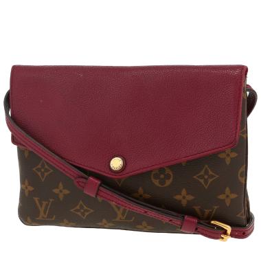 Borsa a tracolla Louis Vuitton  Aurore in tela monogram marrone e pelle bordeaux