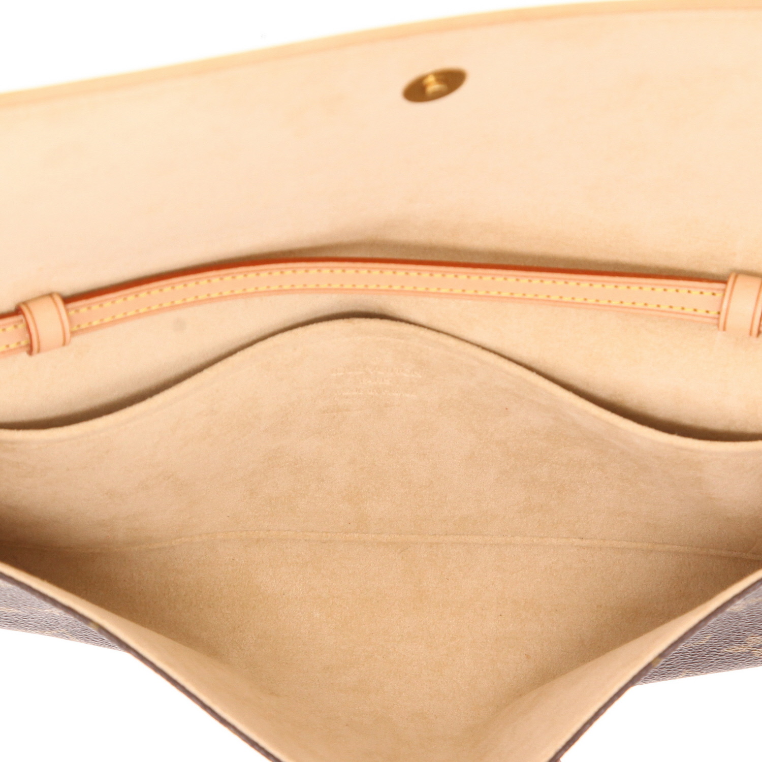 Borsa/pochette Louis Vuitton  Twin in tela monogram marrone e pelle naturale - Detail D3
