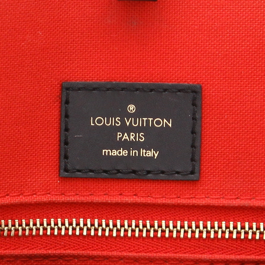 Louis Vuitton  Onthego large model  shopping bag  in brown two tones  "Reverso" monogram canvas - Detail D2