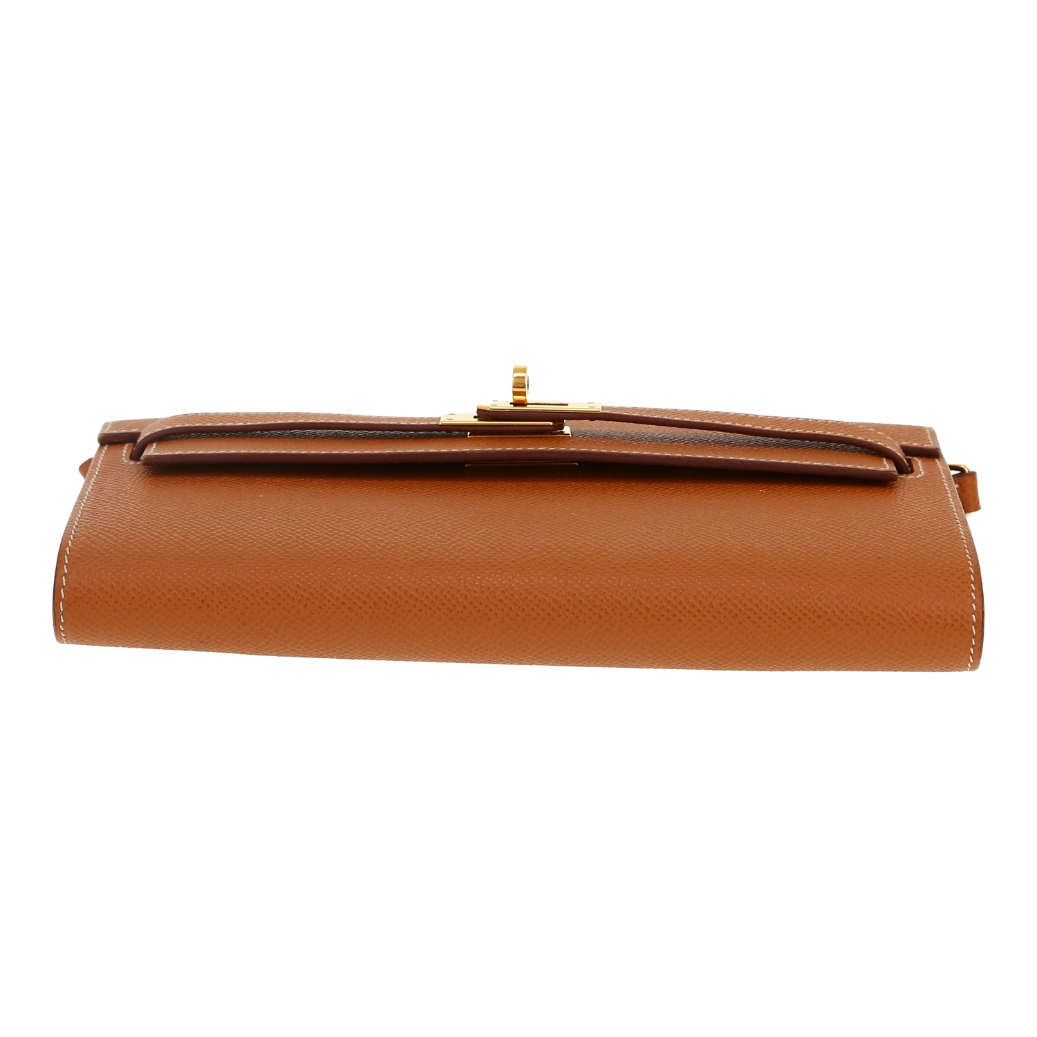 Bolso bandolera Hermès Kelly To Go en cuero epsom color oro - Detail D1