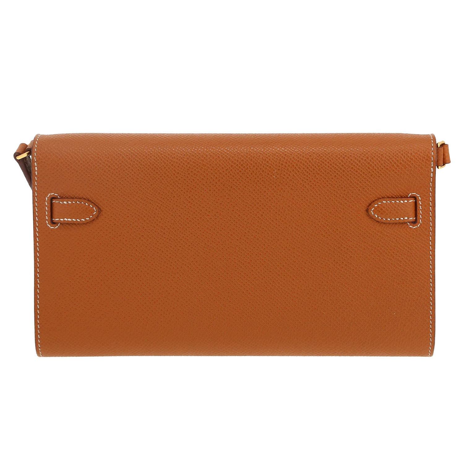 Bolso bandolera Hermès Kelly To Go en cuero epsom color oro - Detail D4
