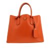 Prada  Double handbag  in orange leather - 360 thumbnail