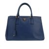 Bolso de mano Prada  Galleria en cuero saffiano azul - 360 thumbnail