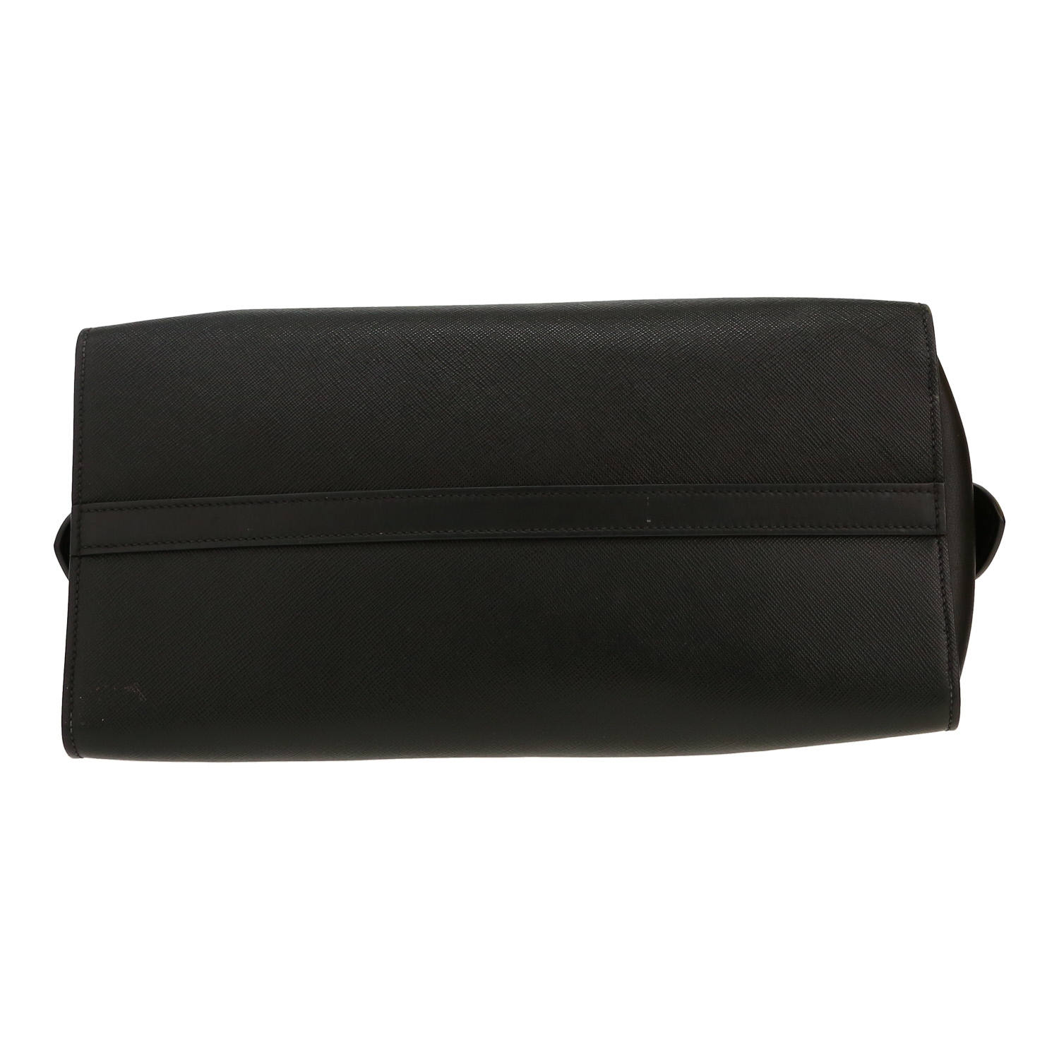Sac à main Prada  Esplanade en cuir lisse et cuir saffiano noir - Detail D1