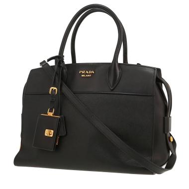 Sac à main Prada  Esplanade en cuir lisse et cuir saffiano noir