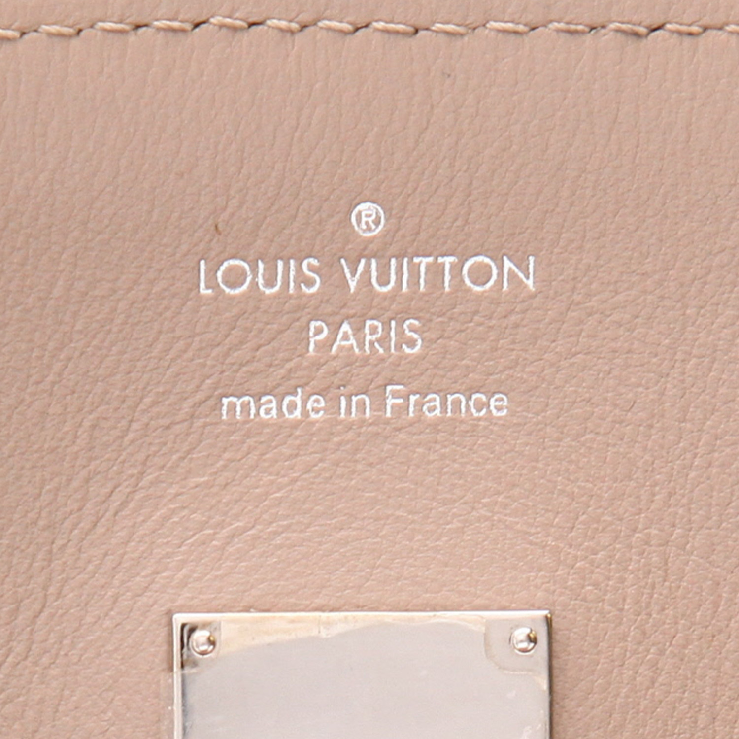 Louis Vuitton  Milla handbag  in taupe grained leather - Detail D2