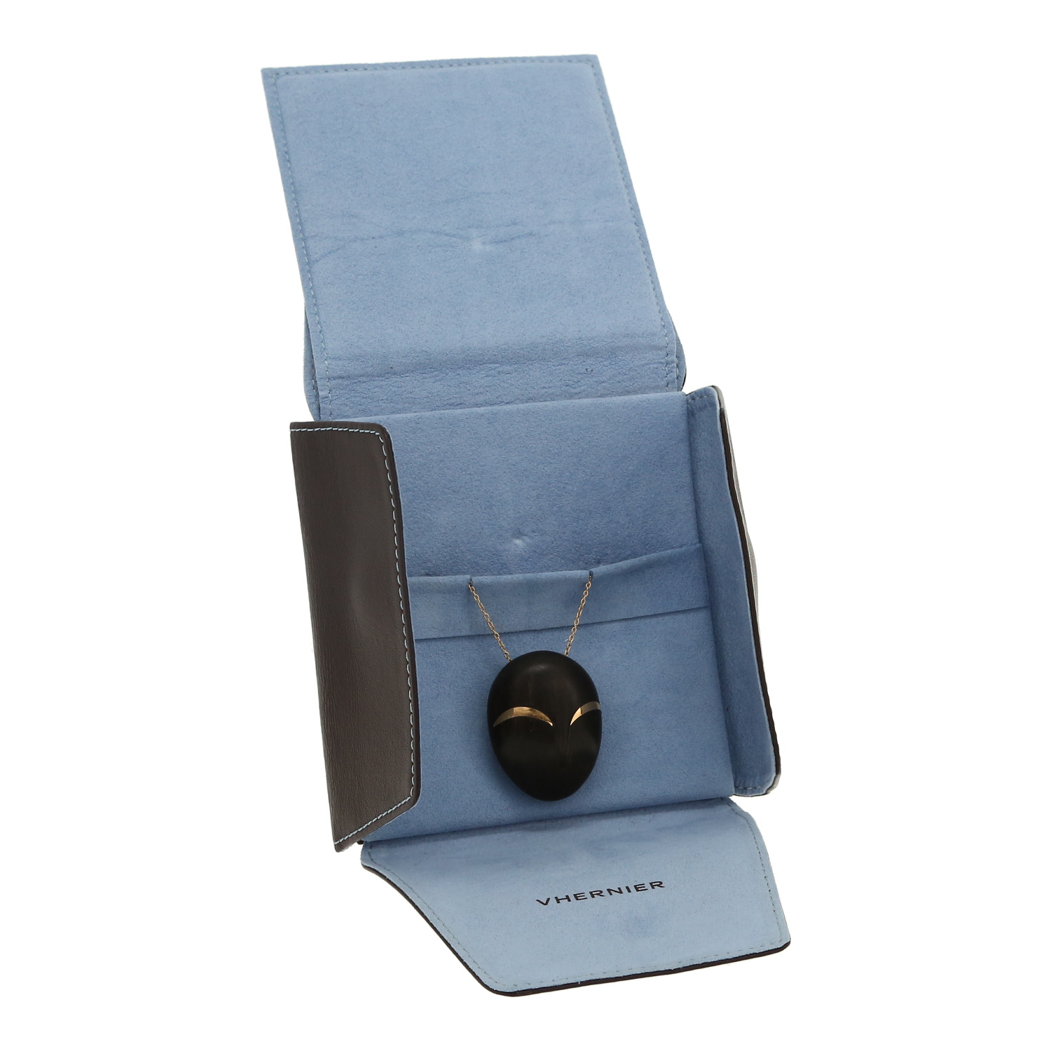 Vhernier pendant in pink gold and ebony - Detail D2