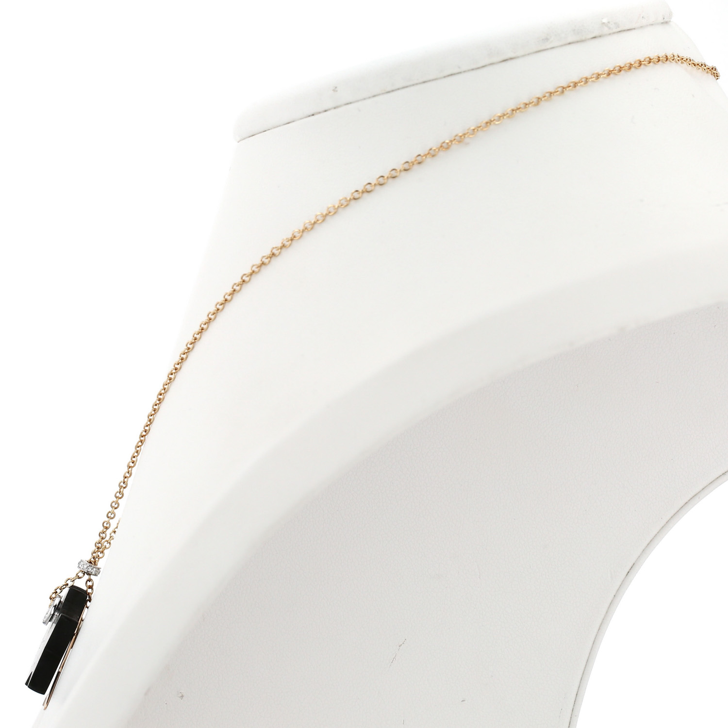 Vhernier necklace in pink gold and ebony - Detail D3