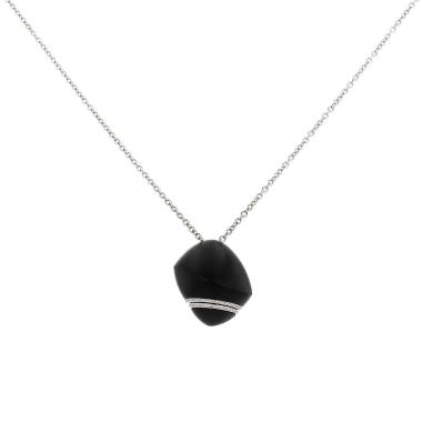 Vhernier Pirouette long necklace in white gold, diamonds and ebony
