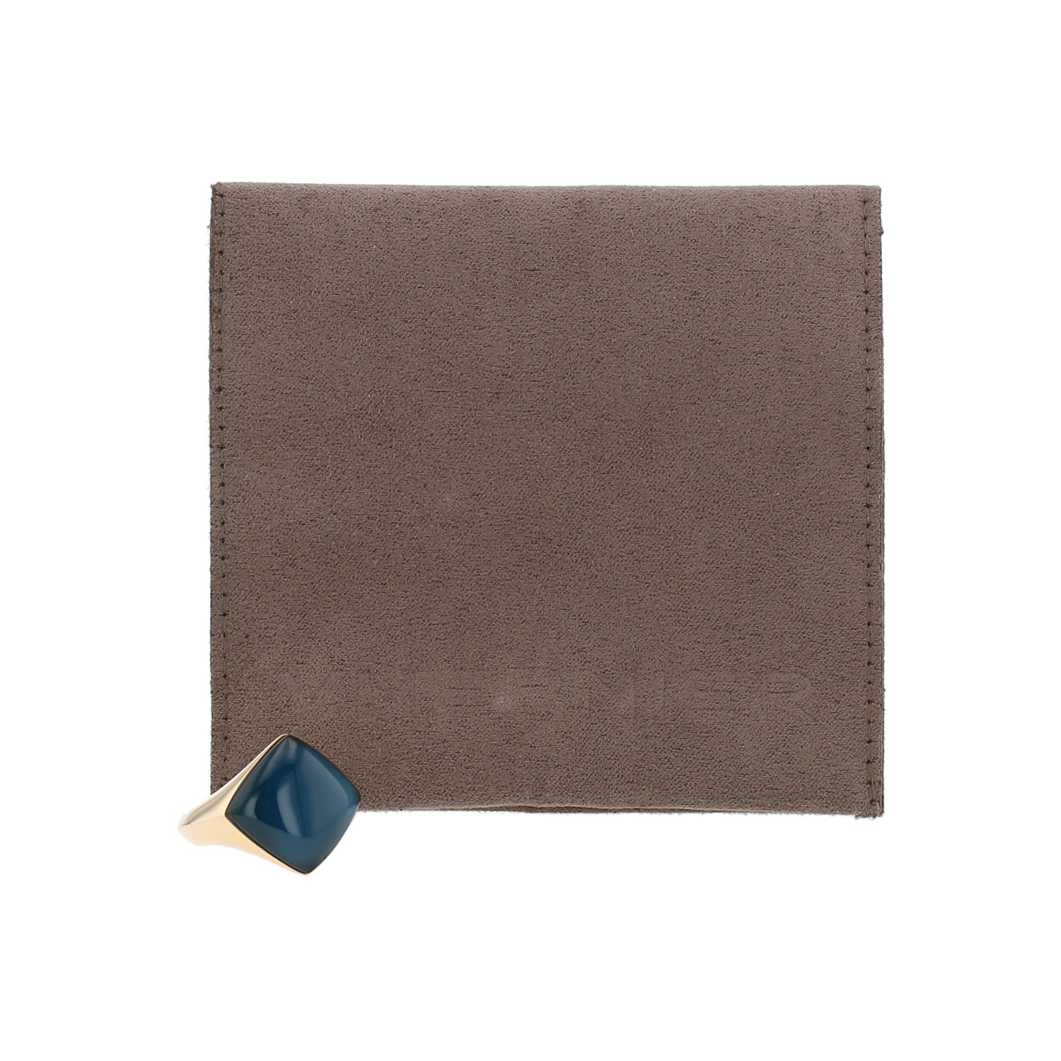 Bague Vhernier  en or rose, nacre et topaze bleu - Detail D2