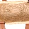 Sac cabas Loewe   en raffia et cuir marron - Detail D3 thumbnail