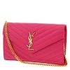 Borsa a tracolla Saint Laurent  Enveloppe in pelle martellata rosa - 00pp thumbnail