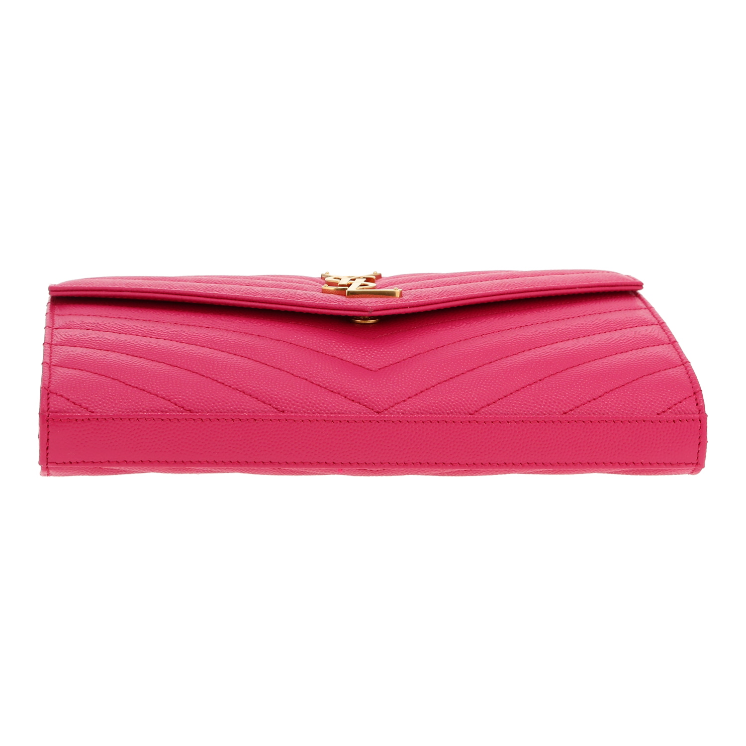 Borsa a tracolla Saint Laurent  Enveloppe in pelle martellata rosa - Detail D1