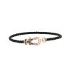 Fred Force 10 medium model bracelet in pink gold, black and white diamonds - 360 thumbnail