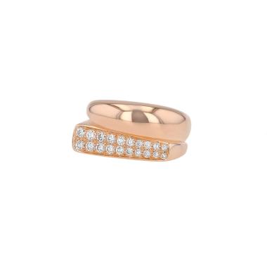 Anello Fred Success modello grande in oro rosa e diamanti