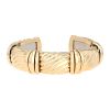 Hald-rigid O.J. Perrin  bracelet in yellow gold and stainless steel - 00pp thumbnail