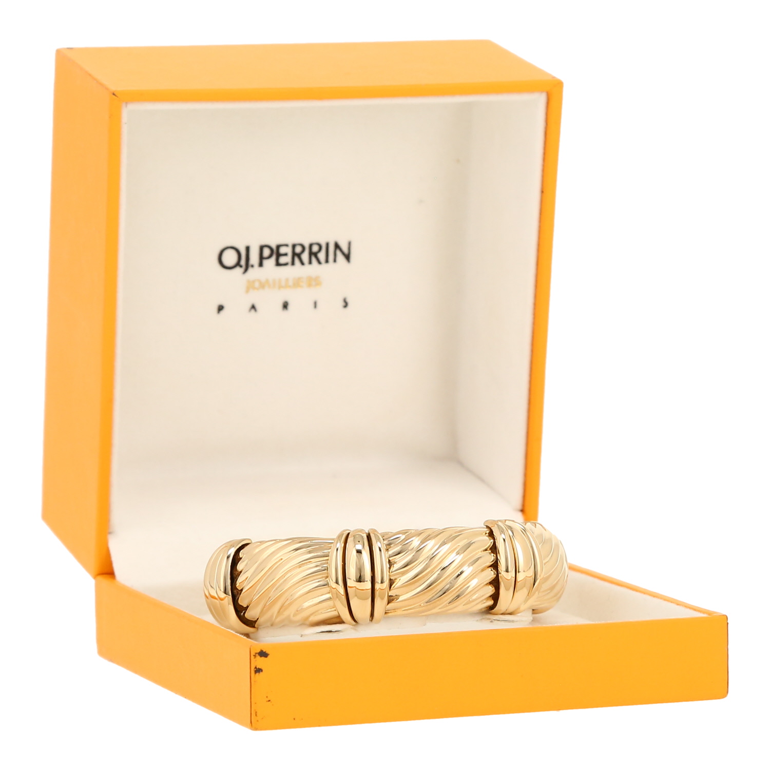 Bracelet semi-rigide O.J. Perrin  en or jaune et acier