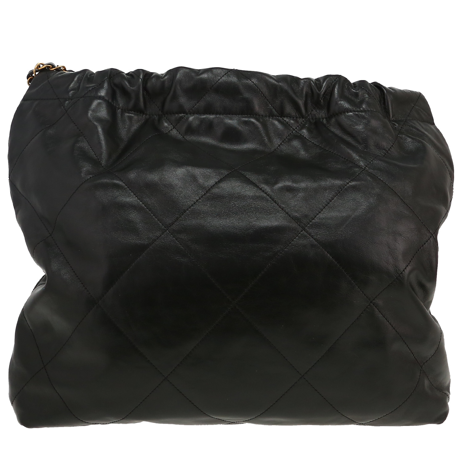 Sac cabas Chanel  22 en cuir noir - Detail D4
