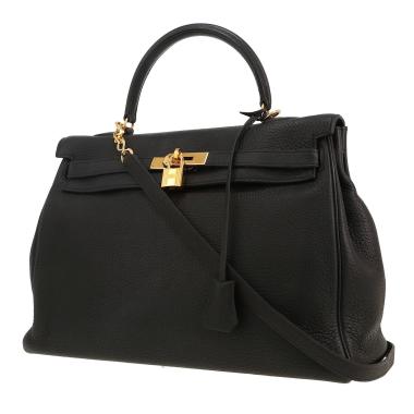 Bolso de mano Hermès  Kelly 35 cm en cuero togo negro