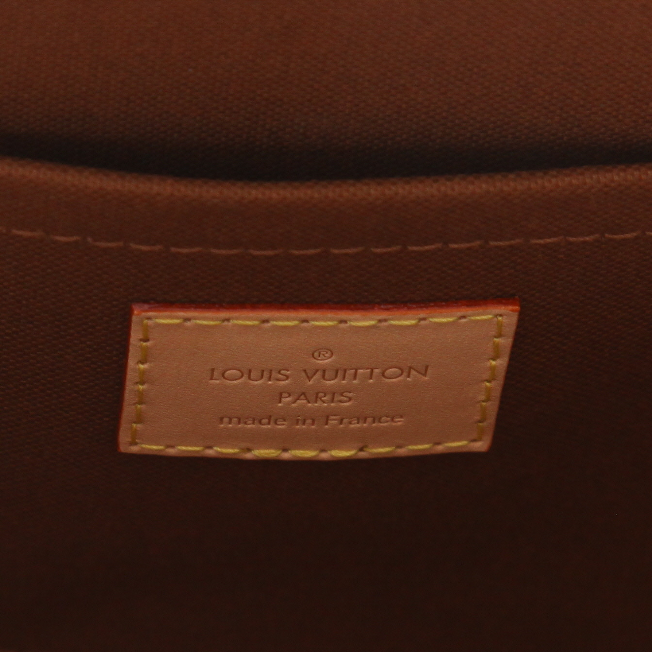 Bolso de mano Louis Vuitton  Ellipse en lona Monogram marrón y cuero natural - Detail D2