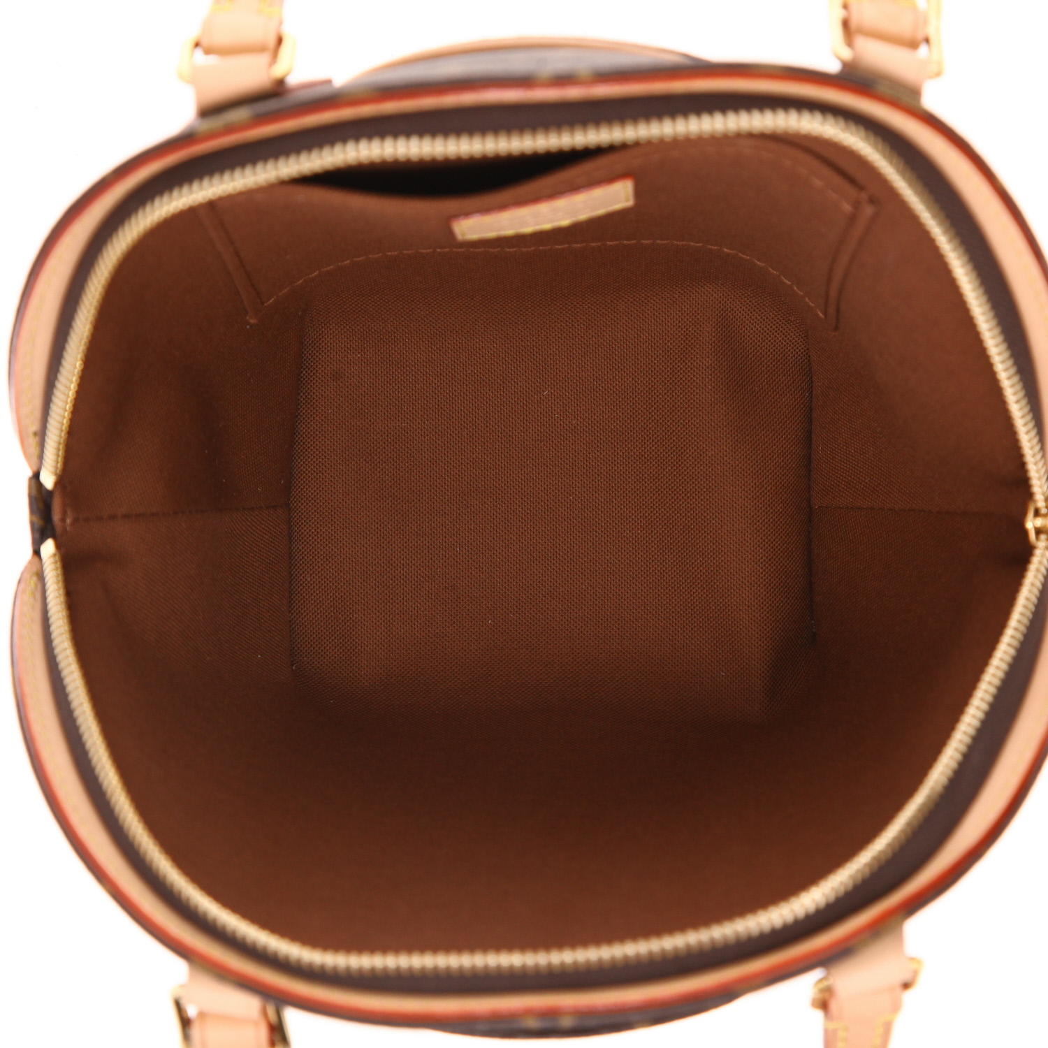 Louis Vuitton  Ellipse handbag  in brown monogram canvas  and natural leather - Detail D3