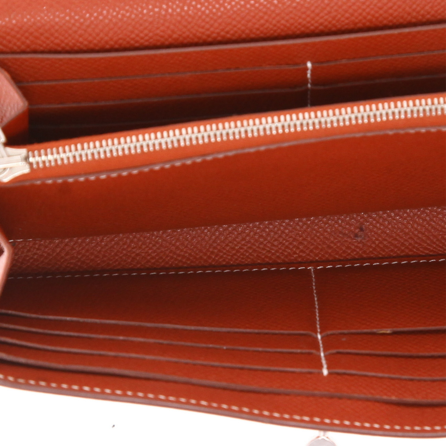 Portafogli Hermès  Kelly wallet in pelle Epsom rosso mattone - Detail D3