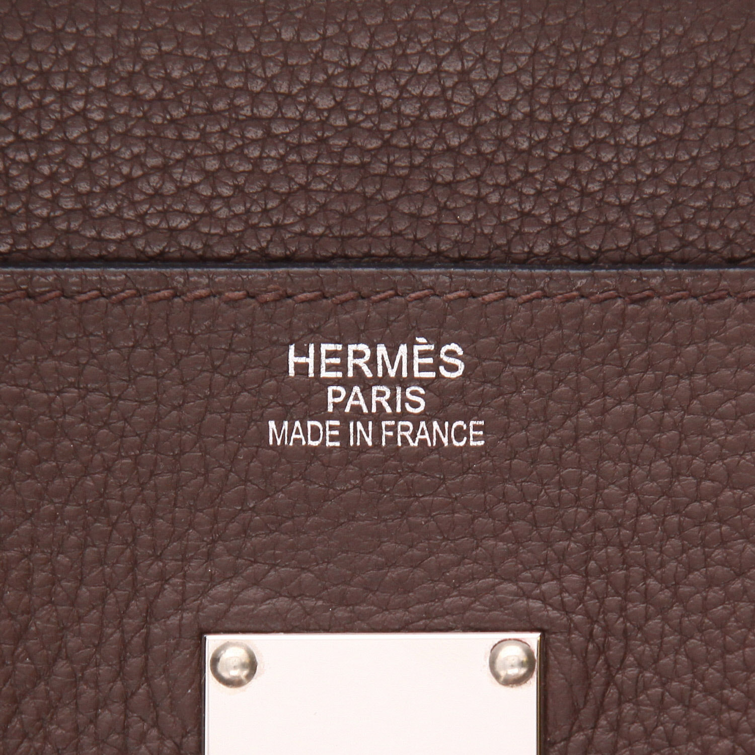 Sac porté épaule ou main Hermès  Birkin Shoulder en cuir togo marron - Detail D2