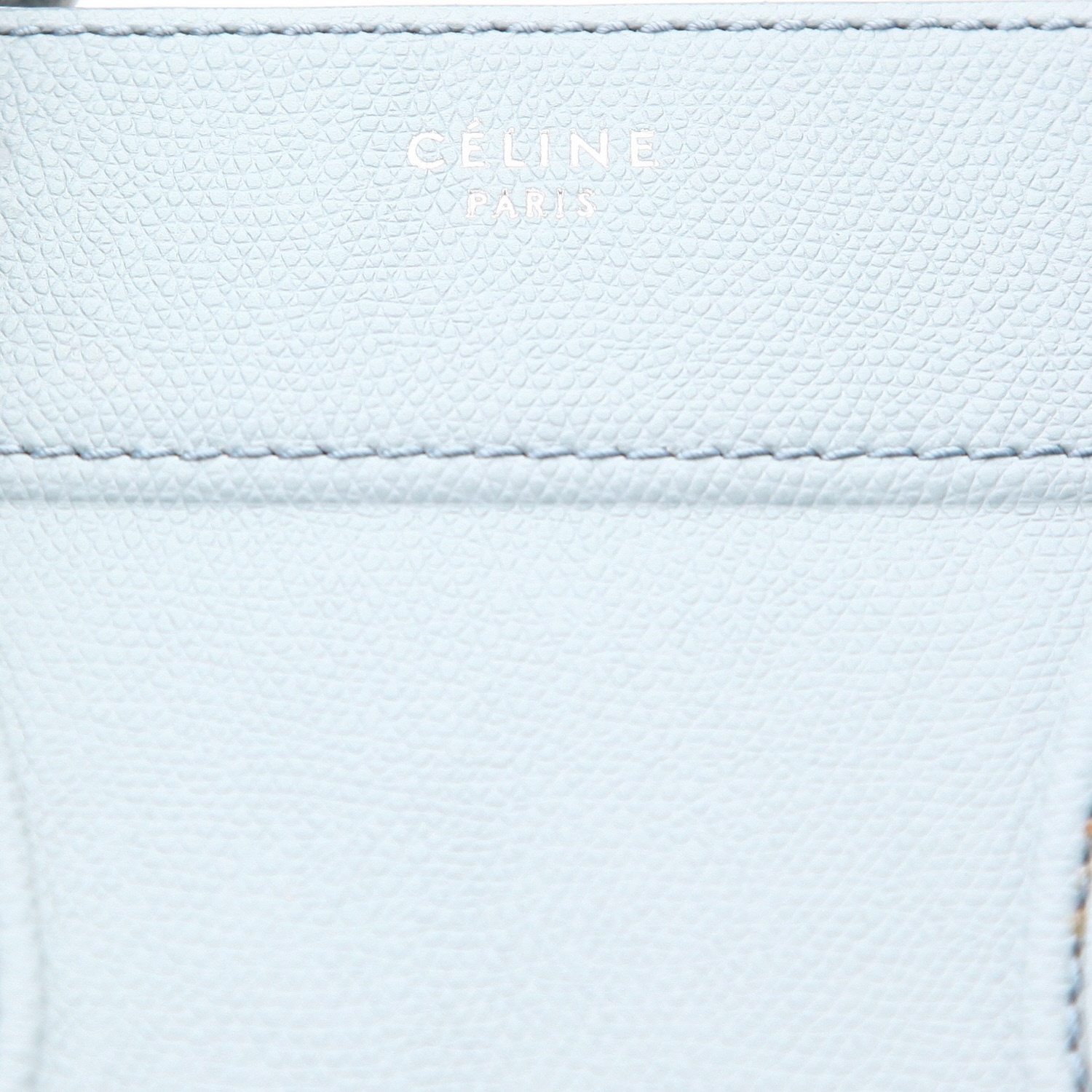 Sac cabas Celine  Cabas Phantom en cuir grainé bleu - Detail D2