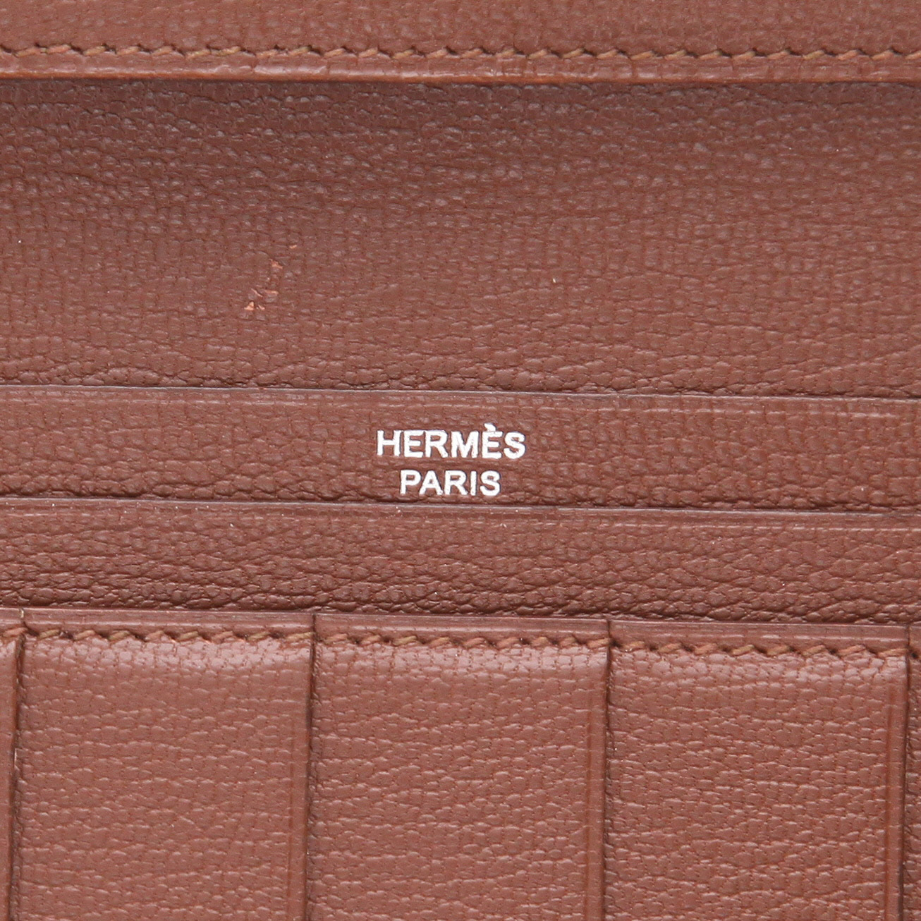 Portafogli Hermès  Bearn in lucertola marrone - Detail D2