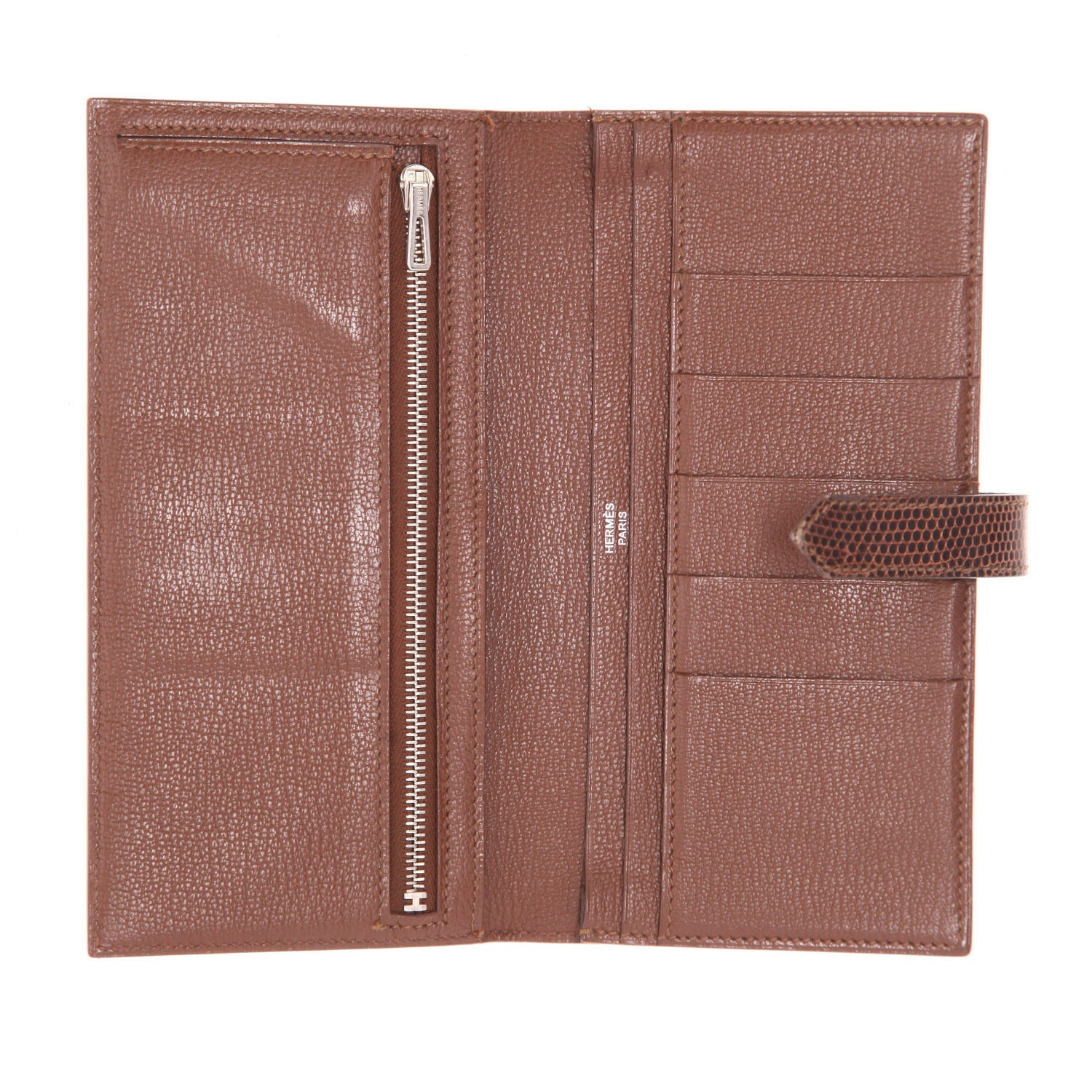 Hermès  Bearn wallet  in brown lizzard - Detail D3
