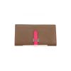 Hermès  Bearn wallet  in etoupe and pink Mysore leather - 360 thumbnail