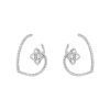 De Beers Enchanted Lotus hoop earrings in white gold and diamonds - 00pp thumbnail