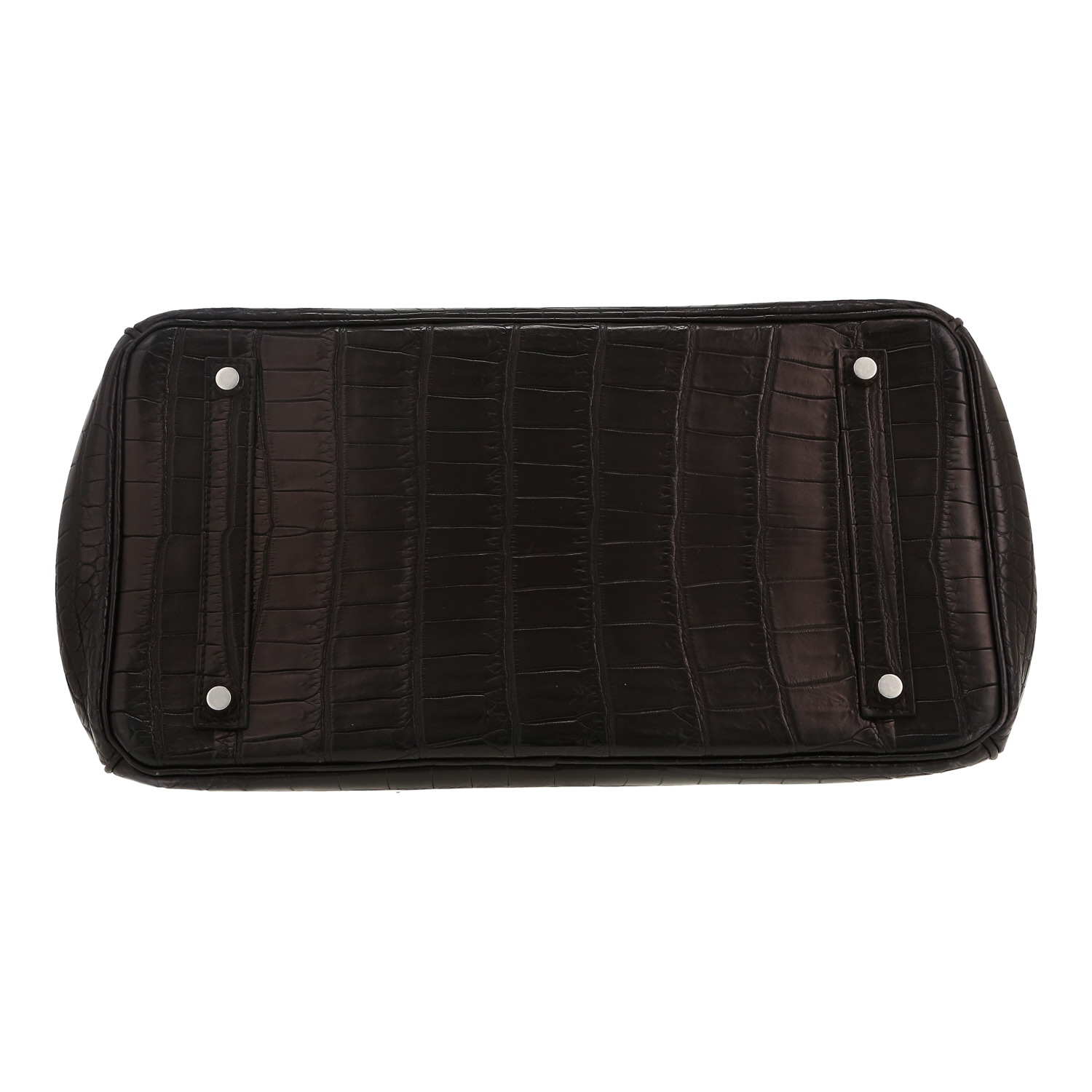 Bolso de mano Hermès  Birkin 35 cm en cocodrilo niloticus negro - Detail D1