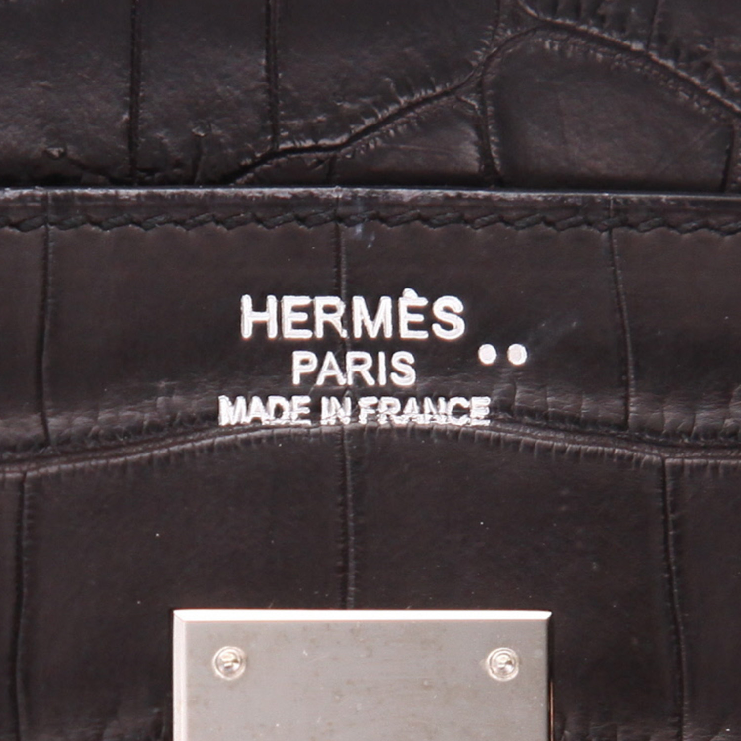 Borsa Hermès  Birkin 35 cm in coccodrillo niloticus nero - Detail D2