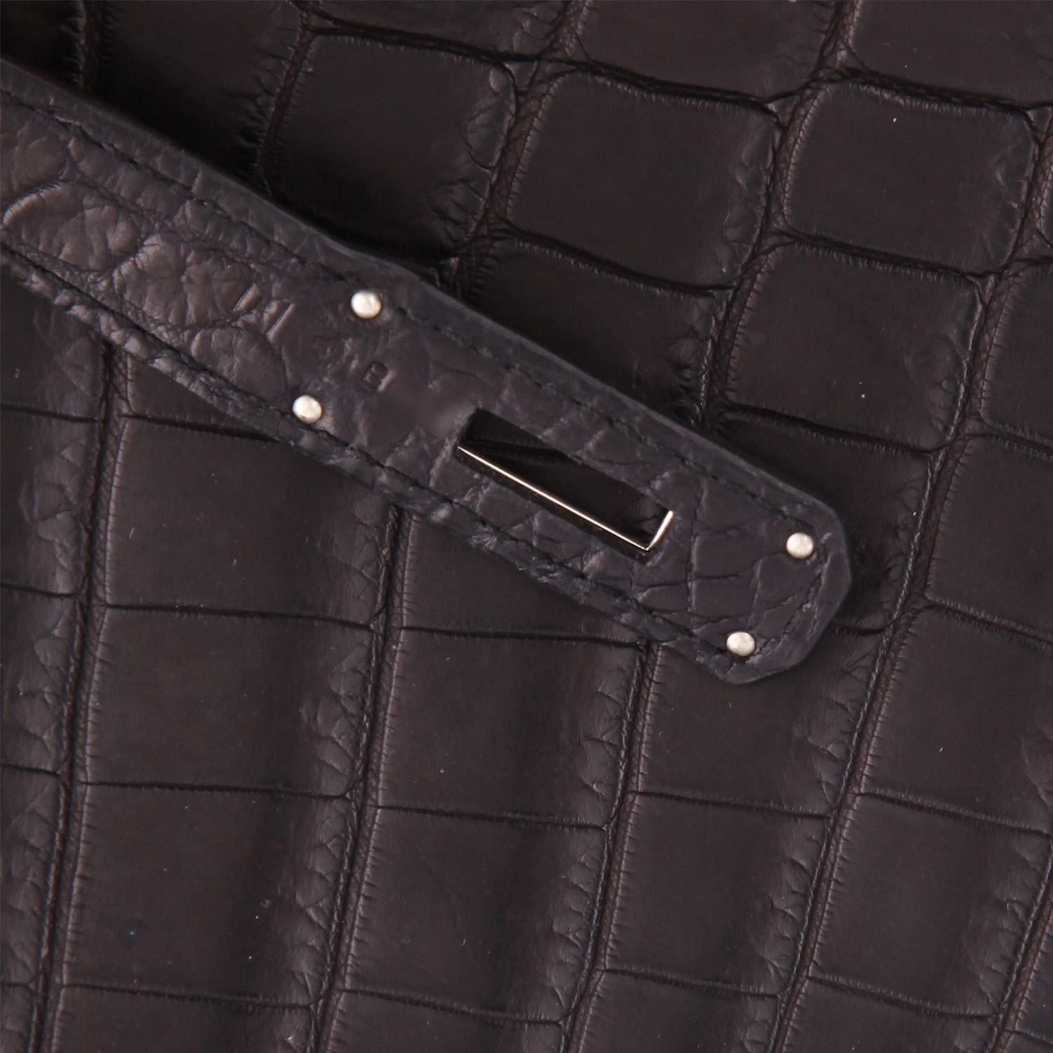 Bolso de mano Hermès  Birkin 35 cm en cocodrilo niloticus negro - Detail D3