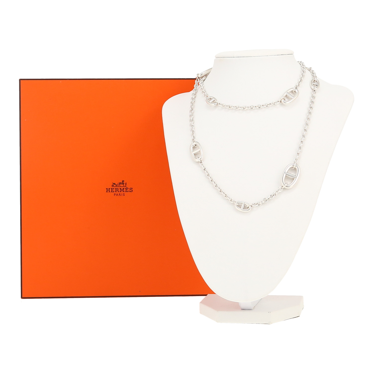 Collana lunga Hermès Farandole 80 in argento - Detail D2