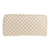 Louis Vuitton  Neverfull shopping bag  in azur damier canvas  and natural leather - Detail D1 thumbnail