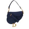 Dior  Saddle handbag  in blue grained leather - 00pp thumbnail